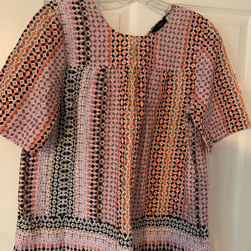J Crew Printed Poplin Top